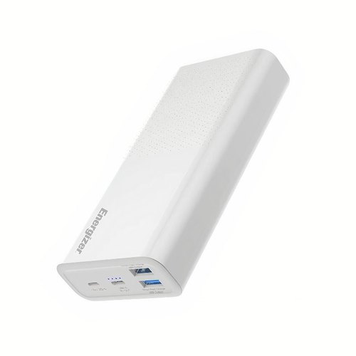 סוללת גיבוי כולל כבל Energizer UE20012PQ 20000mAh 22.5W 2xUSB-A Type-C - צבע שחור/לבן אנרג'ייזר