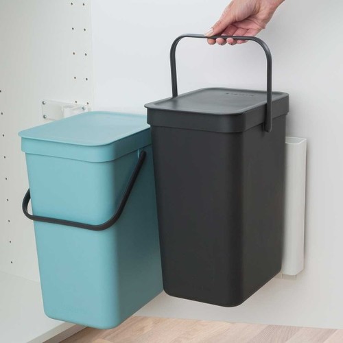 זוג פחי הפרדה למיחזור 12X2 ליטר, אפור + תכלת Brabantia