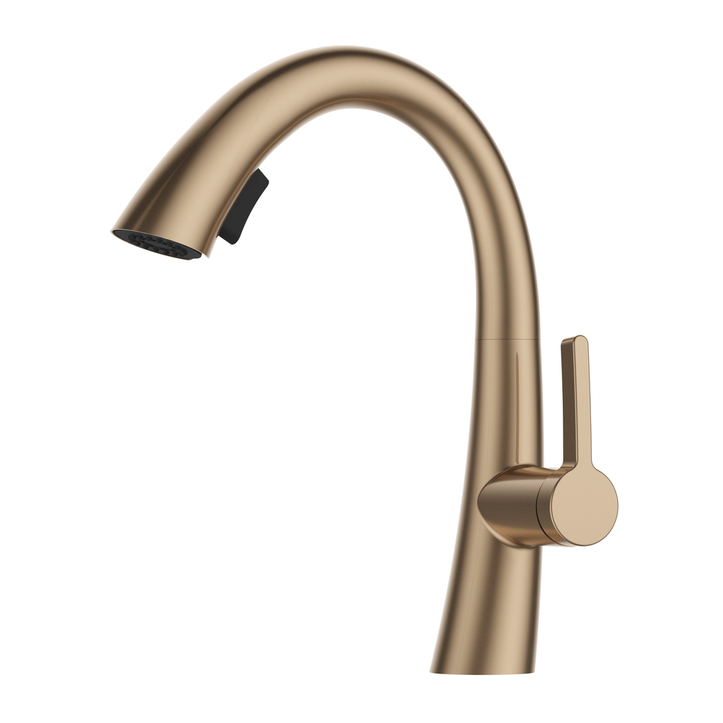 ברז מטבח נמוך נשלף רוז גולד 1017RG 