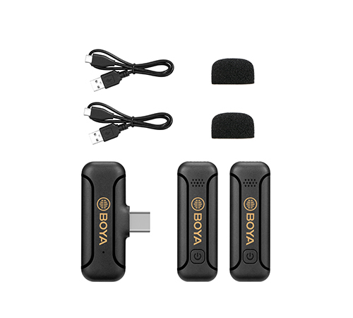 זוג מיקרופונים דש אלחוטיים בחיבור USB-C דגם Boya BY-WM3T2-U2