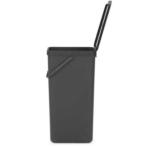 פח אשפה מפלסטיק 40 ליטר, אפור כהה Brabantia