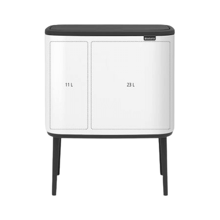 פח אשפה למחזור 11+23 ליטר, BO לבן Brabantia
