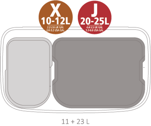 פח אשפה למחזור 11+23 ליטר, BO לבן Brabantia