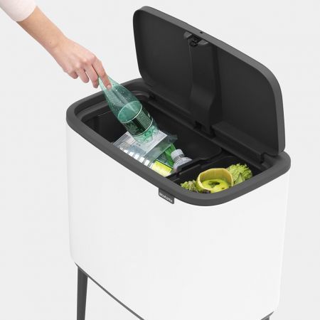 פח אשפה למחזור 11+23 ליטר, BO לבן Brabantia