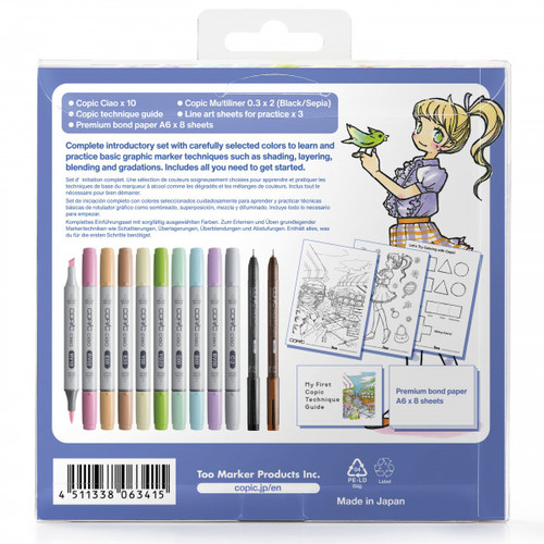 סט 10 טושים Copic ciao ושני ליינרים