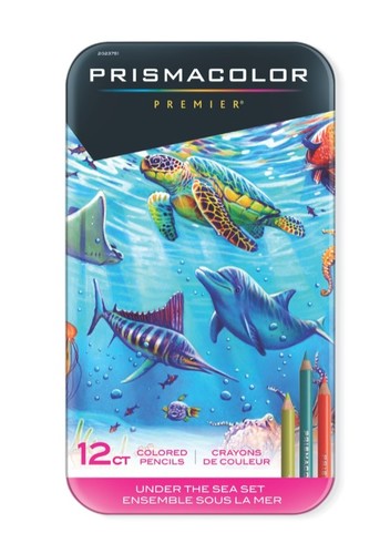 12 עפרונות צבעוניים פריזמה קולור PRISMACOLOR (גווני ים)