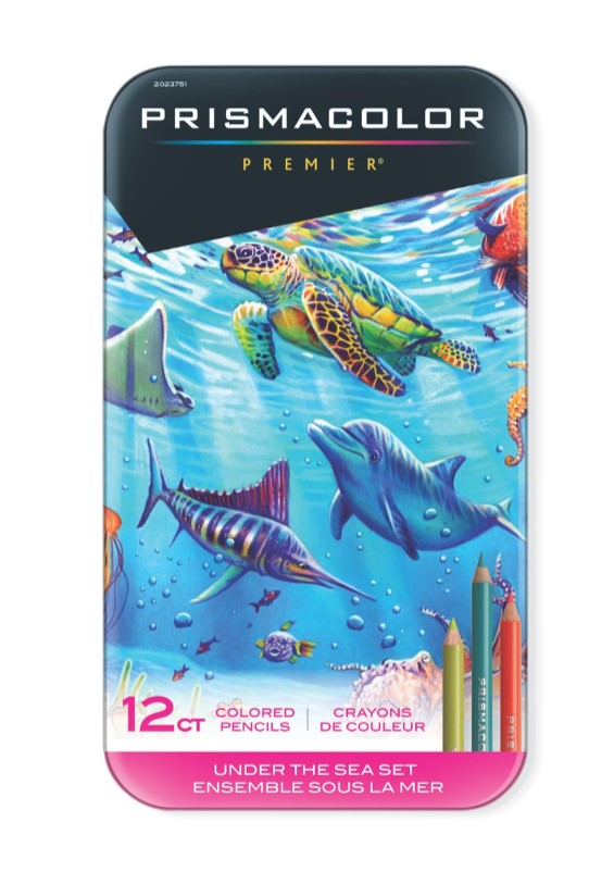 12 עפרונות צבעוניים פריזמה קולור PRISMACOLOR (גווני ים)