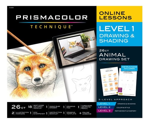 עפרונות פריזמה קולור PRISMACOLOR +ציוד ציור נלווה , ציורי חיות, שלב 1