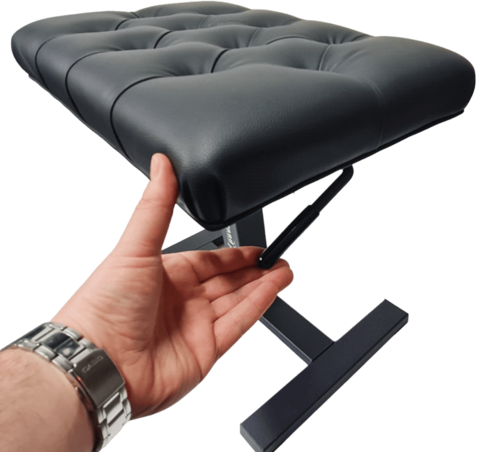 כסא פסנתר הידראולי בצבע שחור PB-59A עם רגליים בצורת H בצבע שחור מט מבית LEGRAND