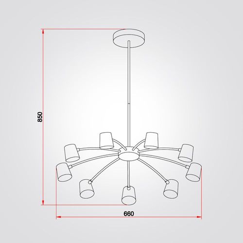  מנורת תליה פירנצה 9 זרועות לד 50W אור חם