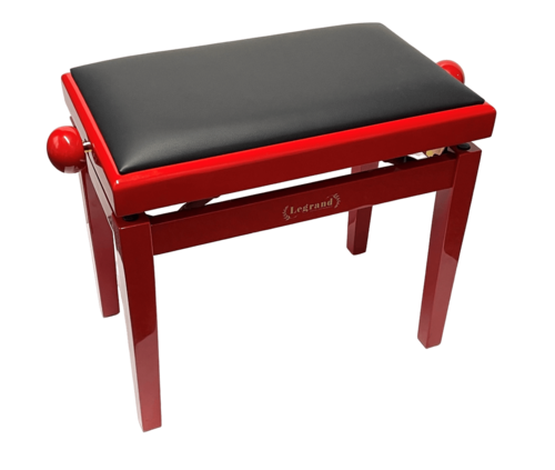 כסא פסנתר מתכוונן PB-18 בצבע אדום עם טופ שחור PB18 מבית Legrand