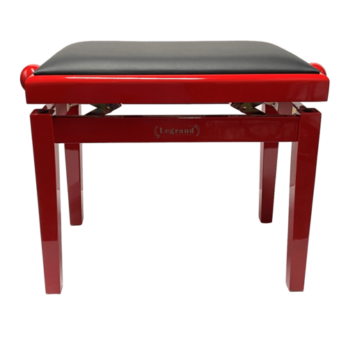 כסא פסנתר מתכוונן PB-18 בצבע אדום עם טופ שחור PB18 מבית Legrand