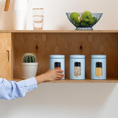 סט 3 קופסאות לאחסון מזון בצבע תכלת, Brabantia