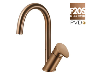 ברז ברבור פיה עגולה מסתובבת 305120F20S נחושת מוברש PVD סדרת גל WAVE חמת