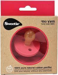 מוצץ גומי טבעי פטמה עגולה 6-12 חודשים אדום Sweetie
