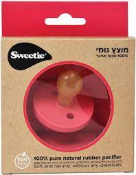 מוצץ גומי טבעי פטמה עגולה  0-6 חודשים אדום Sweetie