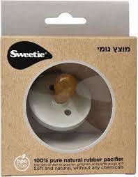 מוצץ גומי טבעי פטמה עגולה 0-6 חודשים אפור Sweetie
