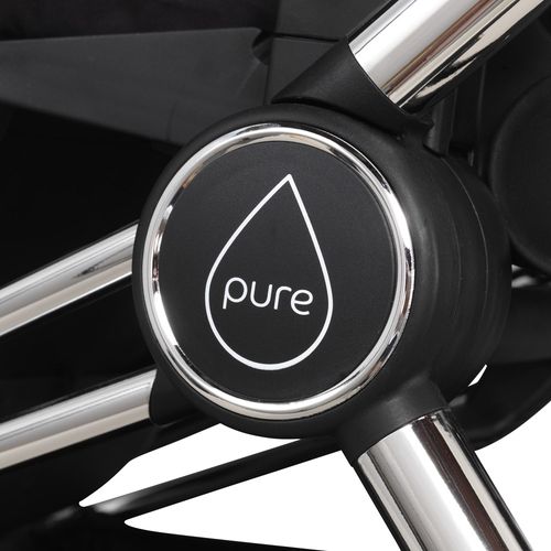 סט עגלת תינוק דו כיוונית פיור Pure עם תיק החתלה, שק שינה וכיסוי גשם - כחול כהה