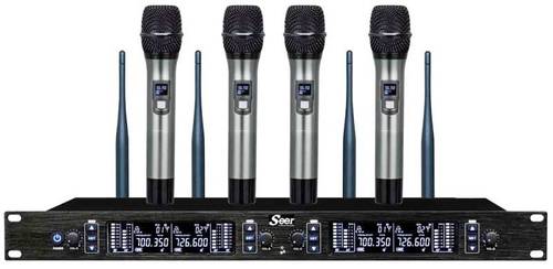 סט של 4 מיקרופונים אלחוטיים (UHF PLL (SEER IU-2070-IL-SET 