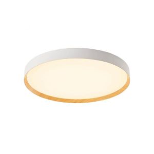 גוף תאורה צמוד תקרה MONTI 80W CCT קוטר 80 ס"מ-לבן ועץ semicom