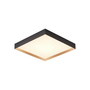 גוף תאורה צמוד תקרה MONTI 80W CCT קוטר 80X80 ס"מ-שחור ועץ semicom