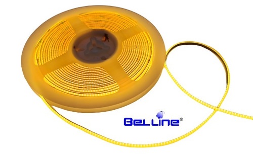 סרט לדים לבן חם 12V מסוג COB צר מאוד גמיש תאורה רציפה ללא נקודות