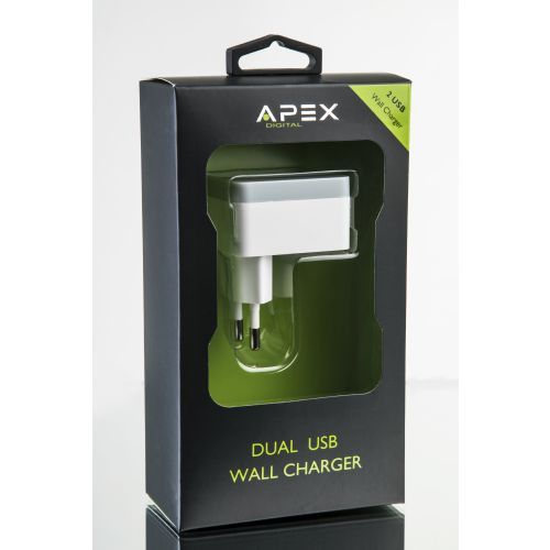 מטען קיר 3.4A עם 2 כניסות APX 264 USB