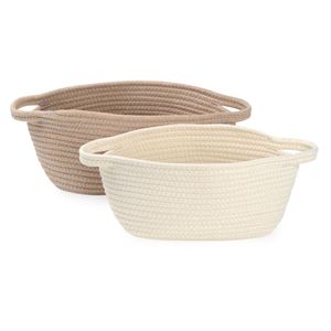 זוג סלסלאות חום + בז חלק לורה סוויסרה