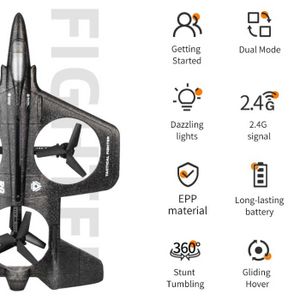 רחפן WIFI נטען ללא מצלמה בעיצוב מטוס קרב SKY SCANNER DRONE