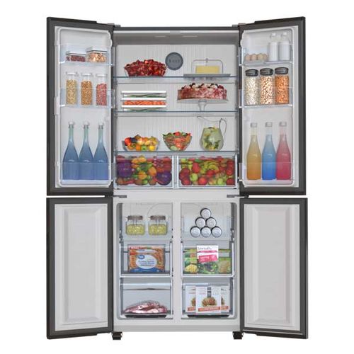 מקרר מפואר 4 דלתות 505 ליטר Haier HRF-5500FB זכוכית שחורה