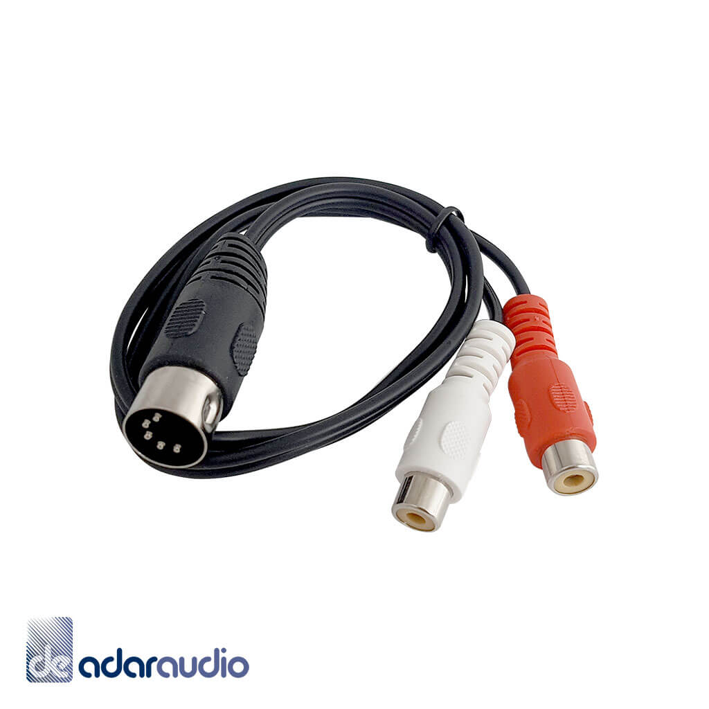 כבל 5 Din זכר ל RCA x2 נקבה