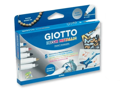 סט 5 טושים מטאליים לציור וקישוט משטחים - Decor Metallic