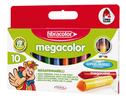 סט 10 טושים צבעוניים ענקיים Megacolor