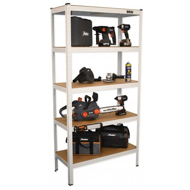 כוננית 5 מדפים מודולרית צבע לבן 180x90x40ס