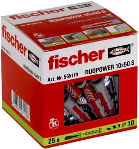 מיתד ניילון אוניברסלי 10 מ"מ אורך 50 מ"מ DUOPOWER מארז 50 יח - Fischer