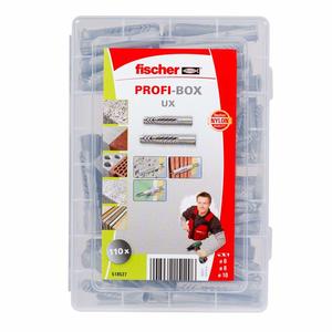 מארז 110 דיבלים ניילון 6/8/10 מ"מ PROFIBOX UX מבית Fischer