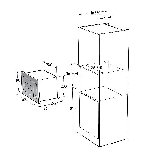 מיקרוגל אינטגרלי עם גריל מבית GORENJE גורנייה דגם BM235SY