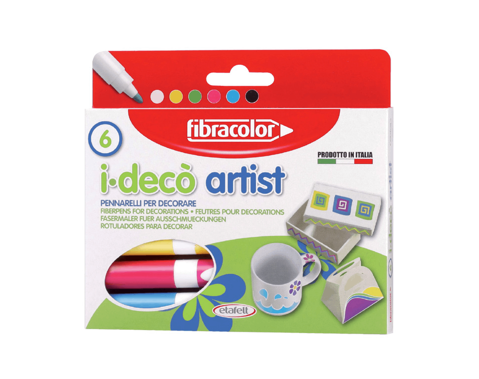 סט 6 טושים לקישוט משטחים - I Deco Artist