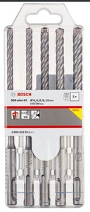 סט 5 מקדחי SDS משולב מתכת בטון BOSCH SDS PLUS -5X