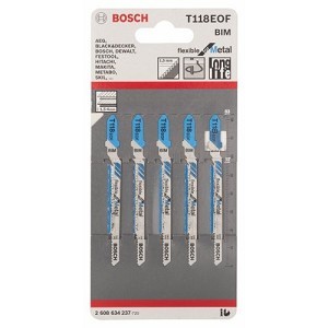 סט 5 להבי מסור אנכי למתכת BOSCH T118BOF