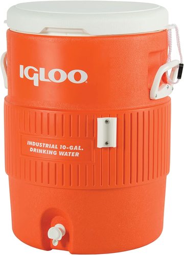 מיכל מים קולר 38 ליטר איגלו כתום + מתקן לכוסות  IGLOO 38