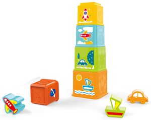 מגדל 5 קוביות כלי תחבורה עם 3 צורות להשחלה