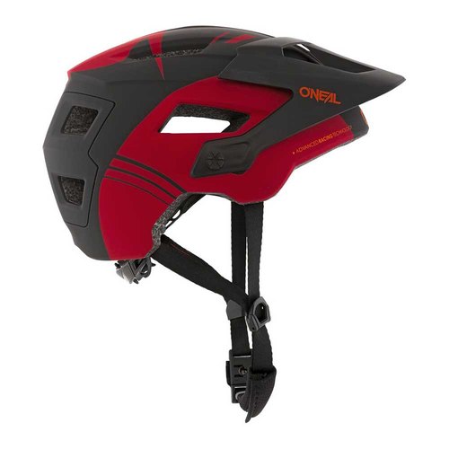 קסדת אופניים O'NEAL DEFENDER HELMET NOVA בצבע אדום/כתום עם מבנה דו-קליפות, פתחי אוורור גדולים, מצחייה מתכווננת ואבזם מגנטי Fidlock לרכיבה בטוחה ונוחה