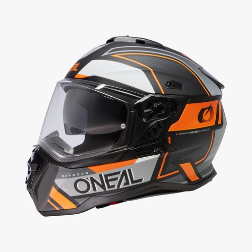 קסדת אדוונצ'ר ONEAL D-SRS SQUARE בצבע שחור כתום עם מצחייה ניתנת לפירוק, מבנה דו-מעטפתי, מערכת אוורור מתקדמת ומגן שמש משולב