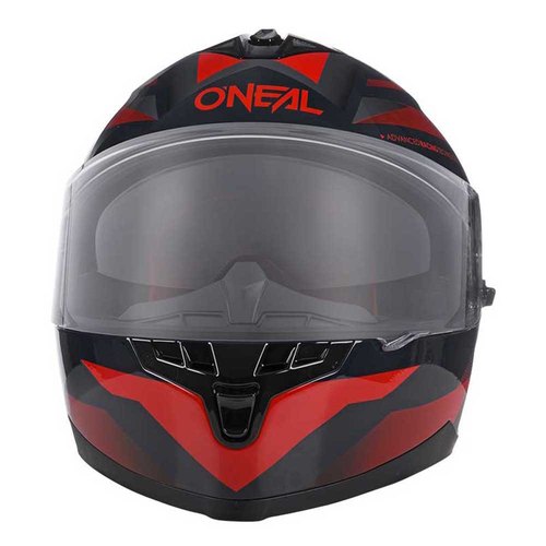 קסדה מלאה ONEAL CHALLENGER EXO בצבעי כחול ואדום עם מעטפת ABS, פתחי אוורור מרובים, בטנה ניתנת להסרה וסגירת מיקרולוק לנסיעה בטוחה ונוחה