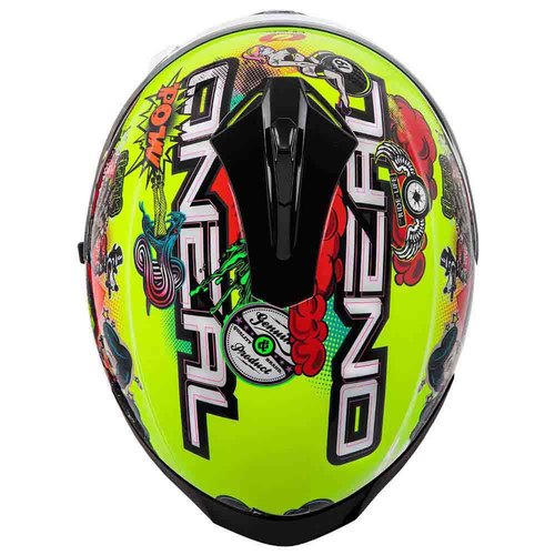 קסדה מלאה ONeal Challenger צהוב נאון דגם FIDlICK CRANK עם מעטפת ABS, פתחי אוורור מרובים, בטנה ניתנת להסרה ומערכת סגירה מיקרולוק