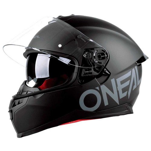 קסדה מלאה ONeal Challenger שחור מט דגם CASCO FLAT עם מעטפת ABS, פתחי אוורור מרובים, בטנה ניתנת להסרה וסגירת מיקרולוק לנסיעה בטוחה ונוחה