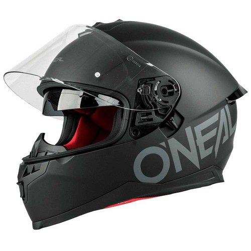 קסדה מלאה ONeal Challenger שחור מט דגם CASCO FLAT עם מעטפת ABS, פתחי אוורור מרובים, בטנה ניתנת להסרה וסגירת מיקרולוק לנסיעה בטוחה ונוחה