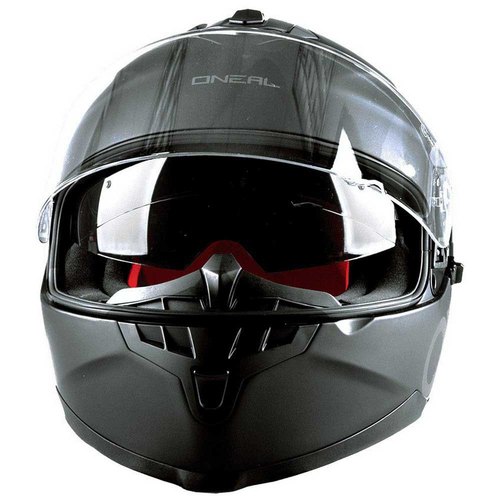 קסדה מלאה ONeal Challenger שחור מט דגם CASCO FLAT עם מעטפת ABS, פתחי אוורור מרובים, בטנה ניתנת להסרה וסגירת מיקרולוק לנסיעה בטוחה ונוחה