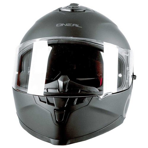 קסדה מלאה ONeal Challenger שחור מט דגם CASCO FLAT עם מעטפת ABS, פתחי אוורור מרובים, בטנה ניתנת להסרה וסגירת מיקרולוק לנסיעה בטוחה ונוחה